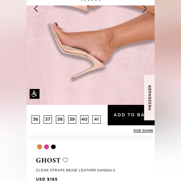 HOUSE of CB Ghost CLEAR STRAPS BEIGE LEATHER SANDALS size 39 (8.5) new no box - Picture 5 of 5